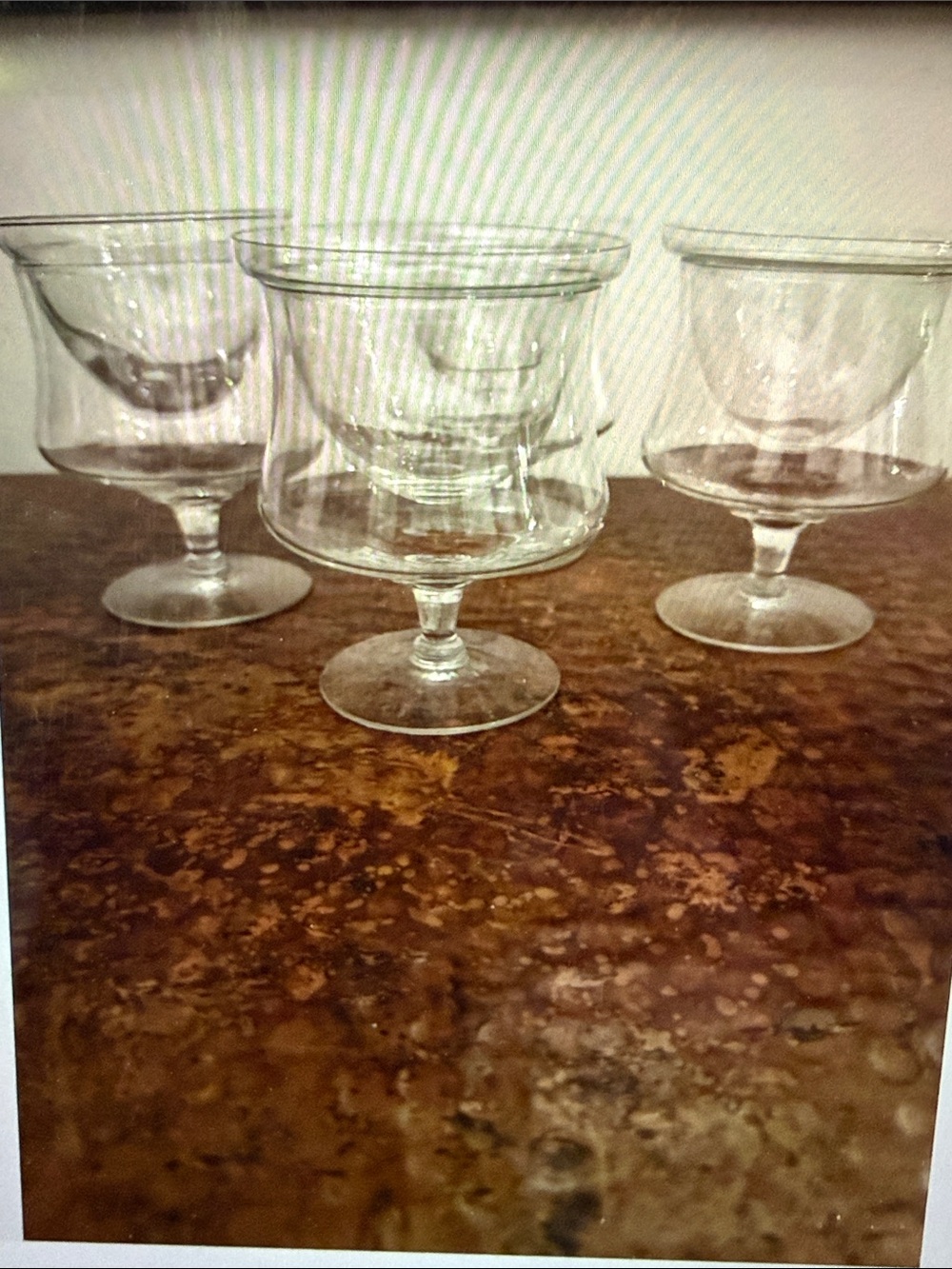 Set of 4 Clear Glass Dessert Cups - Elegant Stemmed Goblets with Insert for ice